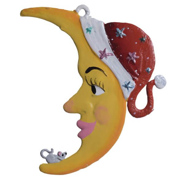 CO016 R Moon with Cap Ornament CO016 R Moon with Cap Ornament