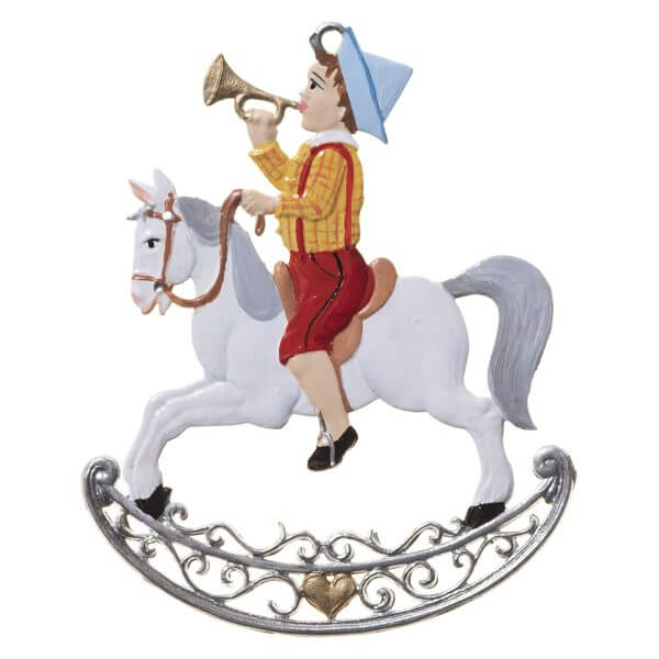 CO022 R Rocking Horse with Boy Ornament CO022 R Rocking Horse with Boy Ornament