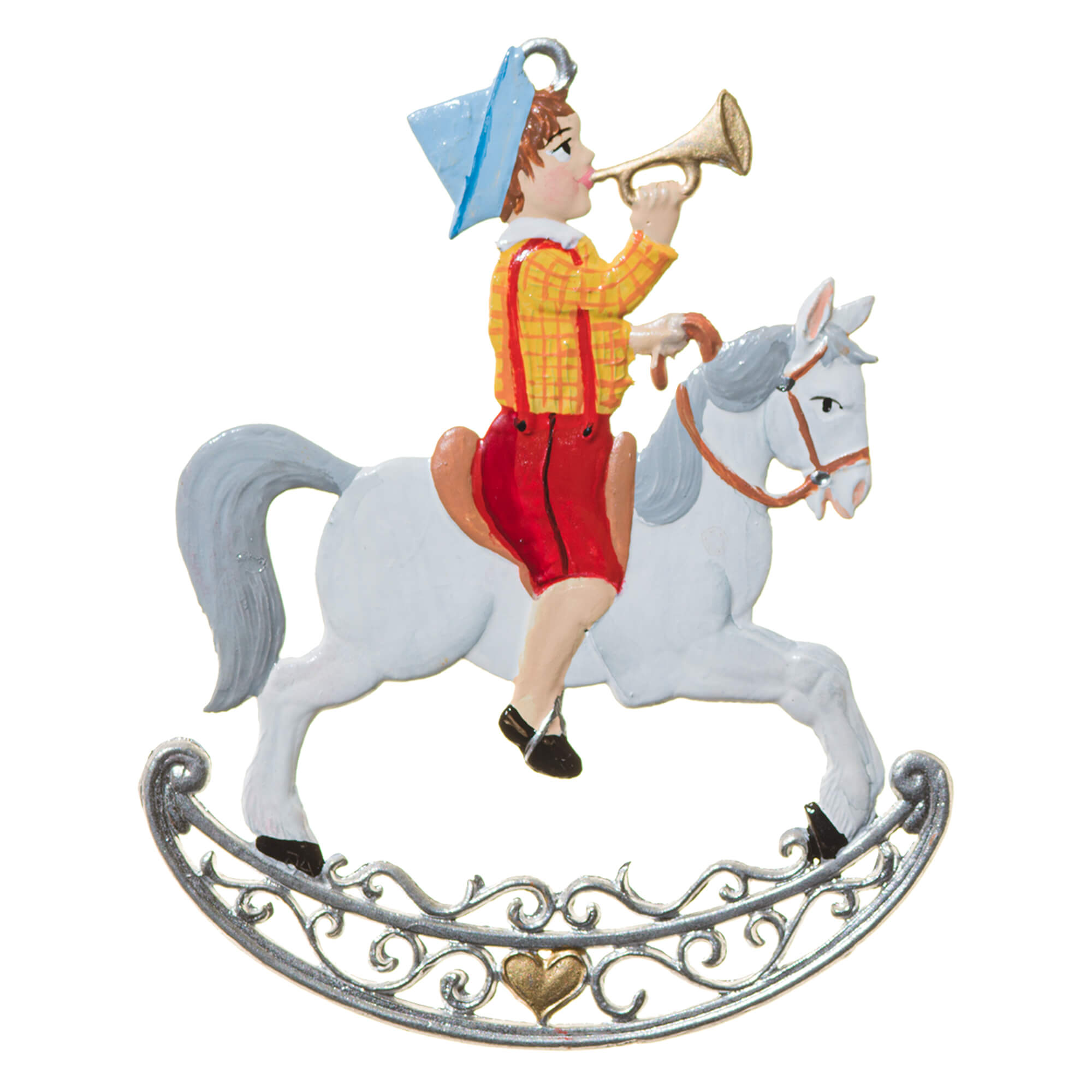 CO022 Rocking Horse with Boy Ornament