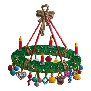 CO029 Large Advent Wreath with Gifts Ornament