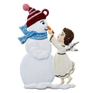 CO030 Angel with Snowman Ornament