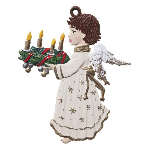 CO032 R Angel with Advent Wreath Ornament CO032 R Angel with Advent Wreath Ornament