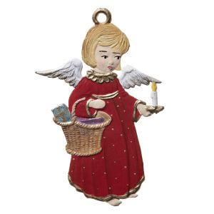 CO034 Angel with Basket and Candle Ornament