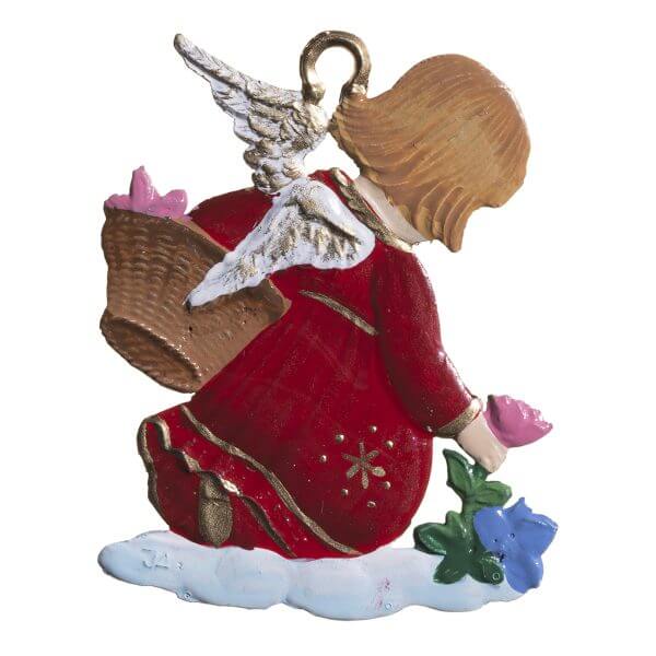 CO035 R Angel Picking Flowers Ornament CO035 R Angel Picking Flowers Ornament