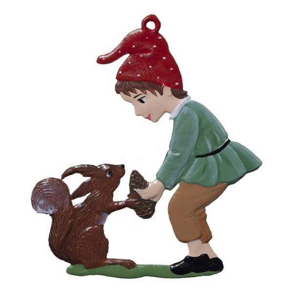 CO039 R Elf with Squirrel Ornament CO039 R Elf with Squirrel Ornament