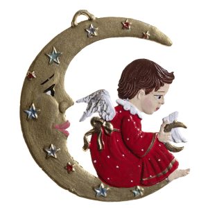 CO042 Angel Sitting on Moon Ornament