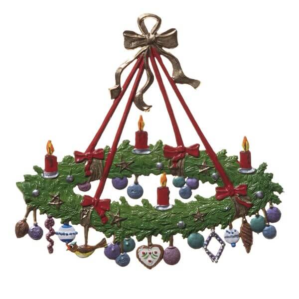 CO054 R Advent Wreath Ornament CO054 R Advent Wreath Ornament