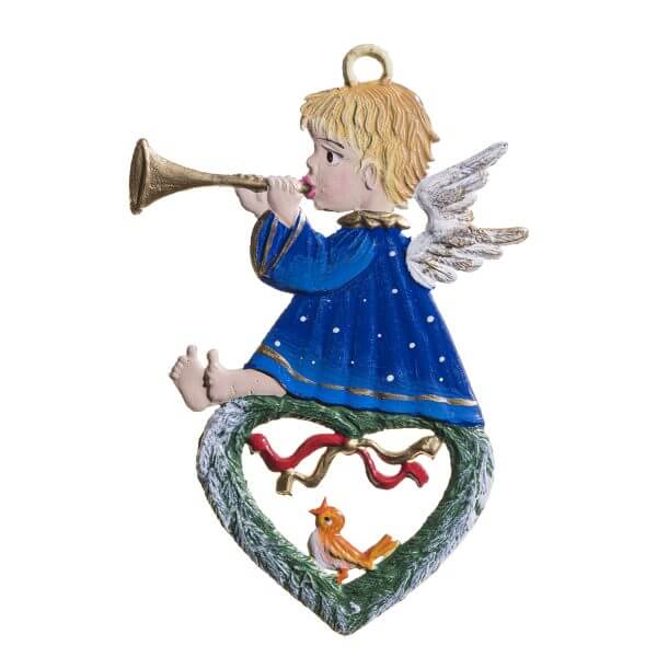 CO059 R Angel on Heart Ornament CO059 R Angel on Heart Ornament