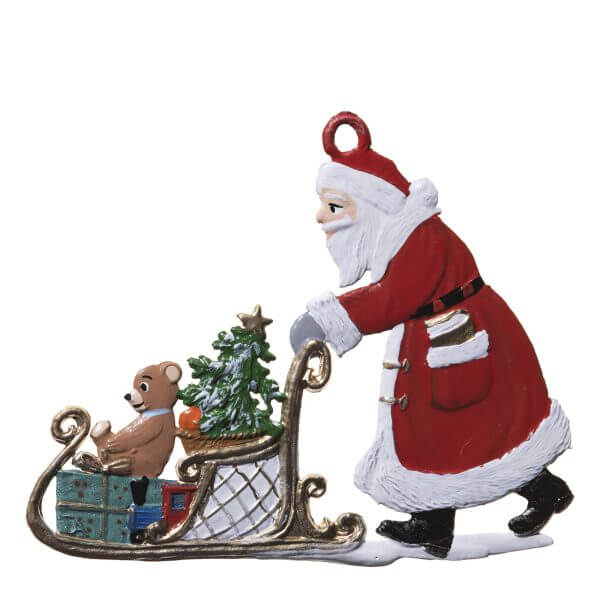 CO064 R Santa Pushing Sled Ornament CO064 R Santa Pushing Sled Ornament