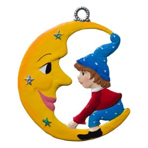 CO067 Elf on Moon Ornament
