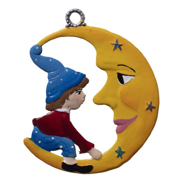 CO067 R Elf on Moon Ornament CO067 R Elf on Moon Ornament