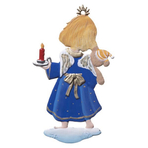 CO071 R Angel with Teddy and Candle Ornament CO071 R Angel with Teddy and Candle Ornament