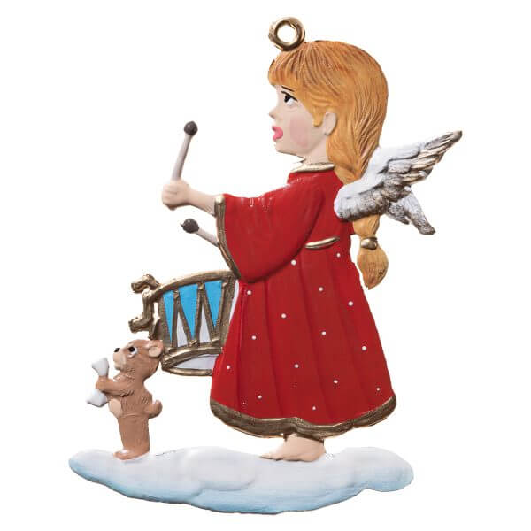 CO080 R Angel with Drum Ornament CO080 R Angel with Drum Ornament