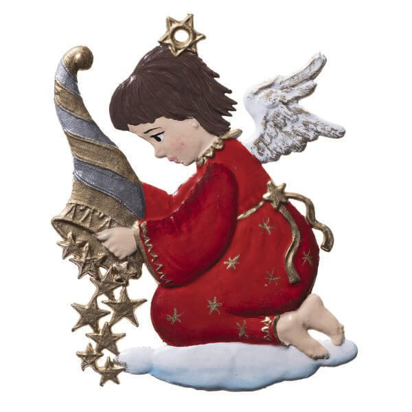 CO083 R Angel with Star Cone Ornament CO083 R Angel with Star Cone Ornament