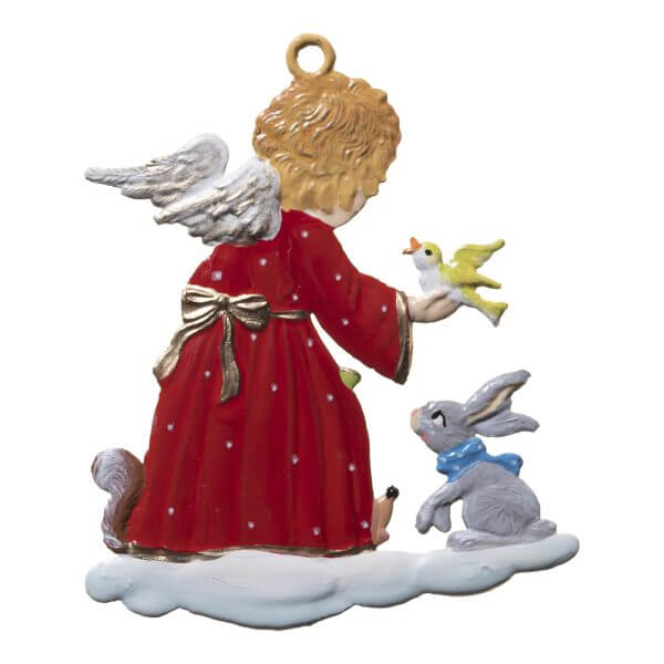 CO091 R Angel with Animal Friends Ornament CO091 R Angel with Animal Friends Ornament