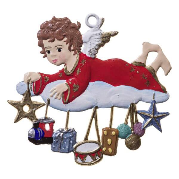 CO098 Angel with Gifts on Cloud Ornament