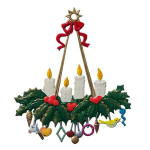 CO114 Holly Advent Wreath Ornament