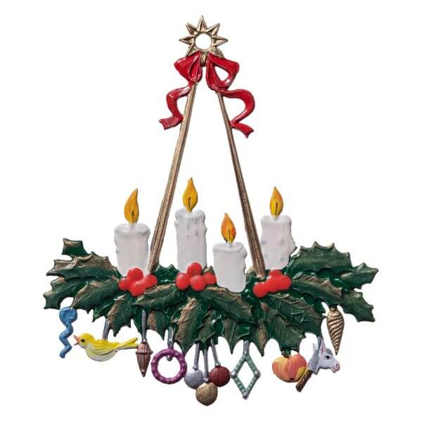 CO114 R Holly Advent Wreath Ornament CO114 R Holly Advent Wreath Ornament