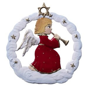 CO122 Angel in Snow Circle Ornament