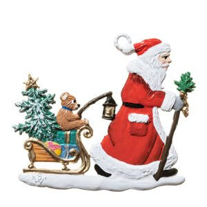 CO135 Santa Pulling Sled Ornament