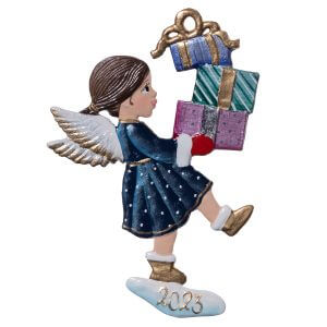 Christmas Delivery Angel Ornament by Wilhelm Schweizer