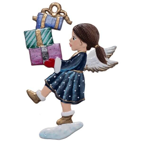 Christmas Delivery Angel Ornament by Wilhelm Schweizer Reverse Christmas Delivery Angel Ornament by Wilhelm Schweizer Reverse