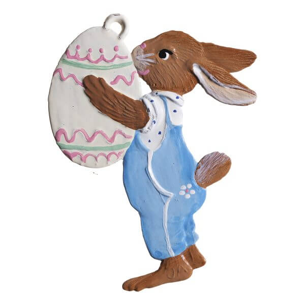 EO08 R Bunny with Large Egg Ornament EO08 R Bunny with Large Egg Ornament