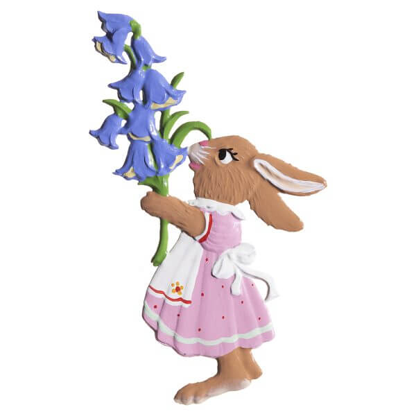 EO09 R Bunny with Bell Flowers Ornament EO09 R Bunny with Bell Flowers Ornament