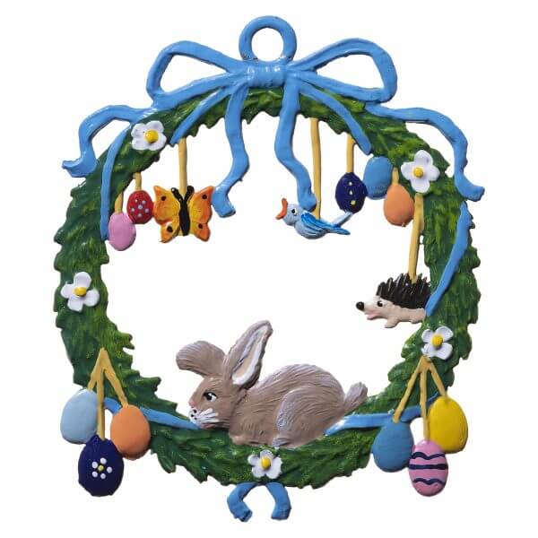 EO20 R Bunny in Spring Wreath Ornament EO20 R Bunny in Spring Wreath Ornament