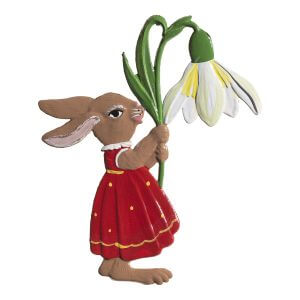 EO27 Bunny with Snowdrop Ornament
