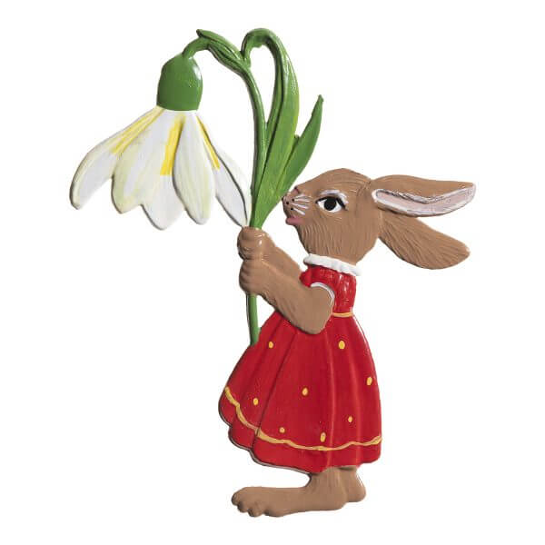 EO27 R Bunny with Snowdrop Ornament EO27 R Bunny with Snowdrop Ornament