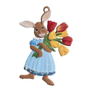 EO32 Bunny with Tulips OPrnament