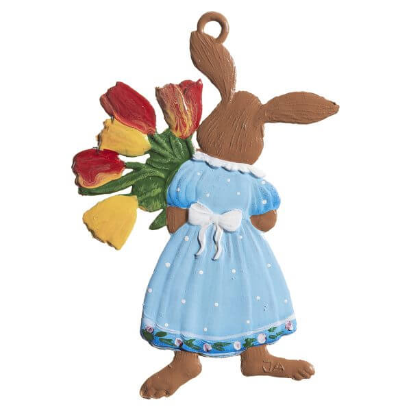 EO32 R Bunny with Tulips OPrnament EO32 R Bunny with Tulips OPrnament