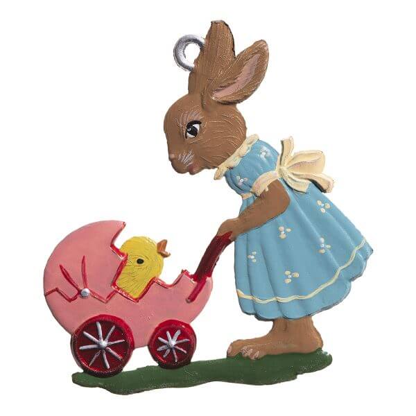 EO35 R Bunny with Carriage Ornament EO35 R Bunny with Carriage Ornament