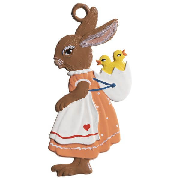 EO36 R Bunny With Chicks in Egg Ornament EO36 R Bunny With Chicks in Egg Ornament