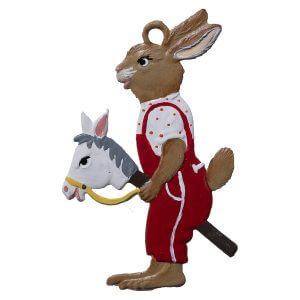EO39 Bunny Riding Hobby Horse Ornament