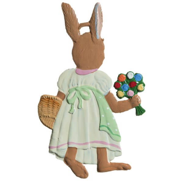 EO40 R Bunny with Flowers Ornament EO40 R Bunny with Flowers Ornament