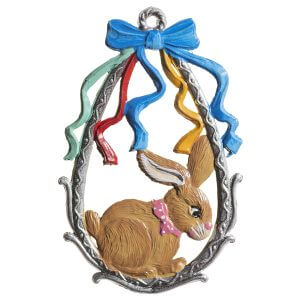 EO45 Nesting Bunny in Egg Ornament