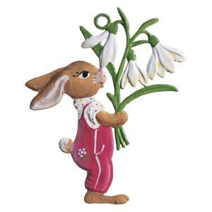 EO47 Bunny Boy with Snowdrops Ornament