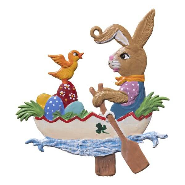 EO50 R Bunny in Egg Boat Ornament EO50 R Bunny in Egg Boat Ornament