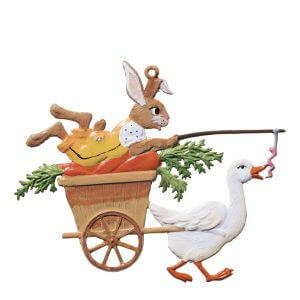 EO52 Bunny on a Carrot Wagon Ornament