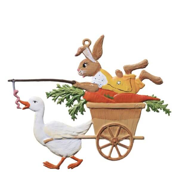 EO52 R Bunny on a Carrot Wagon Ornament EO52 R Bunny on a Carrot Wagon Ornament