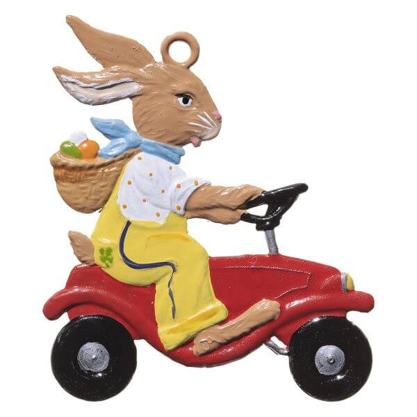 EO55 Bunny in Peddle Car Ornament