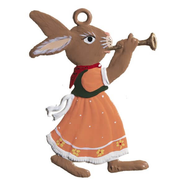 EO65 Bunny Girl Playing Trumpet Ornament