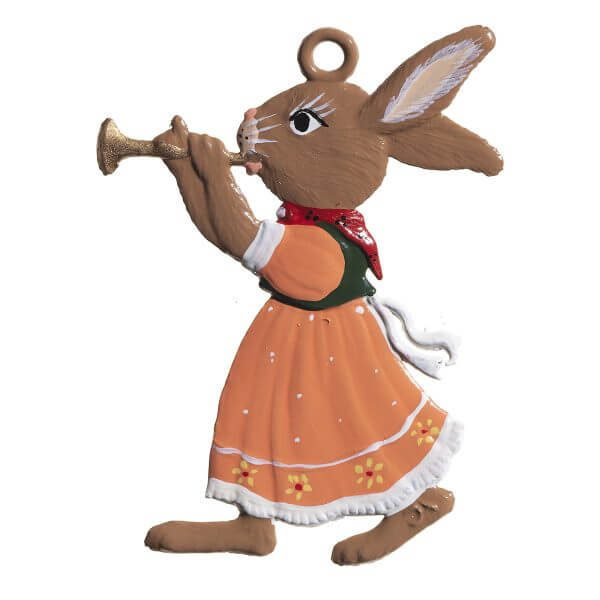 EO65 R Bunny Girl Playing Trumpet Ornament EO65 R Bunny Girl Playing Trumpet Ornament