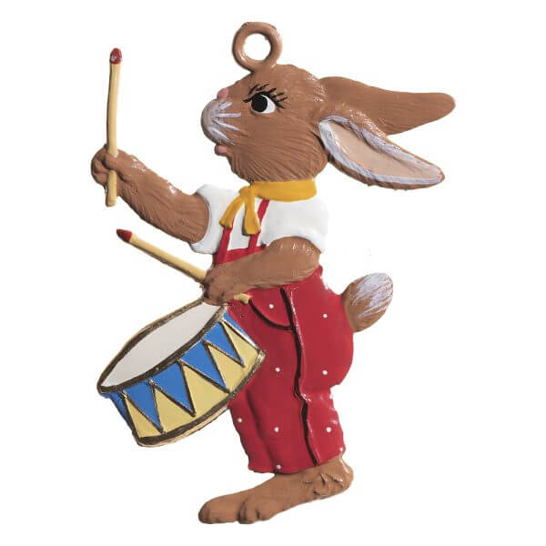 EO66 R Bunny Boy Playing Drum Ornament EO66 R Bunny Boy Playing Drum Ornament