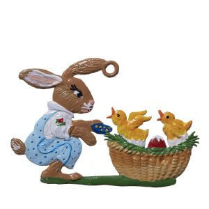 EO77 Bunny with Chicks in Nest Ornament
