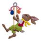 EO82 R Bunny Boy on Wooden Swing Ornament