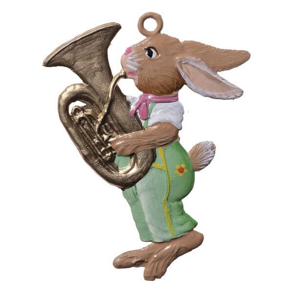 EO85 R Bunny Boy with Tuba Ornament EO85 R Bunny Boy with Tuba Ornament