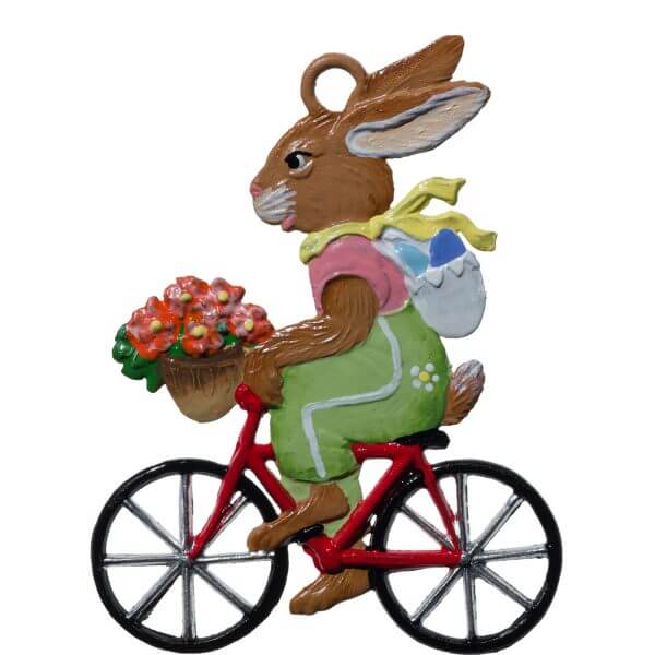 EO87 Bunny Boy Bicycle with Flowers Ornament